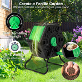 NNECW 65 L Single Chamber Compost Tumbler with Sliding Door