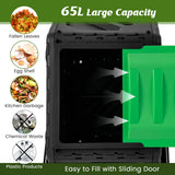 NNECW 65 L Single Chamber Compost Tumbler with Sliding Door