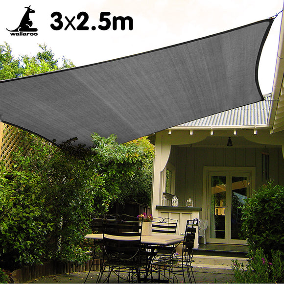 NNEDPE Wallaroo Rectangular Shade Sail 3m x 2.5m - Grey