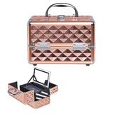 NNECW Portable Makeup Organizer Cosmetic Case Professional Cosmetic Box with Mirror for Home
