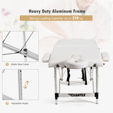 NNECW 2 Fold Portable Massage Bed with Carrying Bag for Home