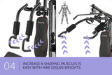 NNEDPE Powertrain Multi Station Home Gym with 45kg Weights Preacher Curl Pad