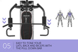 NNEDPE Powertrain Multi Station Home Gym with 45kg Weights Preacher Curl Pad