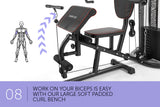 NNEDPE Powertrain Multi Station Home Gym with 45kg Weights Preacher Curl Pad