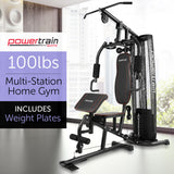 NNEDPE Powertrain Multi Station Home Gym with 45kg Weights Preacher Curl Pad