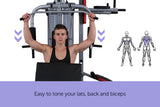 NNEDPE Powertrain Home Gym Multi Station with 175lb Weights and Dumbbells