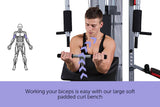 NNEDPE Powertrain Home Gym Multi Station with 175lb Weights and Dumbbells