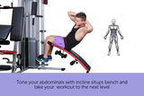 NNEDPE Powertrain Home Gym Multi Station with 175lb Weights and Dumbbells