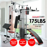NNEDPE Powertrain Home Gym Multi Station with 175lb Weights and Dumbbells