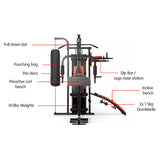 NNEDPE Powertrain Multi Station Home Gym with 165lb Weights and Dumbbells