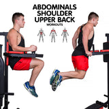 NNEDPE Powertrain Multi Station Home Gym with 165lb Weights and Dumbbells