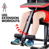 NNEDPE Powertrain Multi Station Home Gym with 165lb Weights and Dumbbells