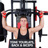 NNEDPE Powertrain Multi Station Home Gym with 165lb Weights and Dumbbells