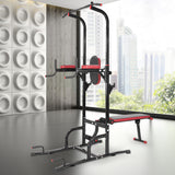 NNEDPE Powertrain Multi Station Pull-up Chin-Up Tower with Exercise Bench