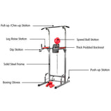 NNEDPE Powertrain Multi Station Home Gym Pull Chin Up Tower with Speedball