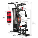 NNEDPE Home Gym Multi Station with Boxing Punching Bag Speed Ball Powertrain