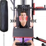 NNEDPE Powertrain Multi Station Home Gym Exercise Dumbbells Punching Bag