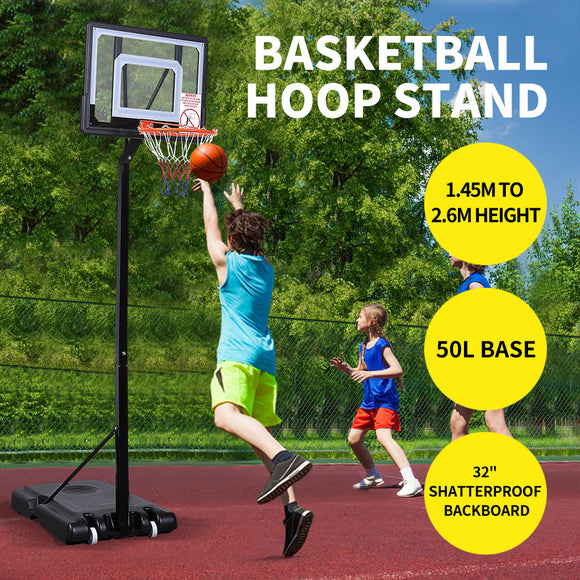 NNEIDS Basketball Hoop Stand Kid Rim Ring System Large Backboard Net Height Adjustable