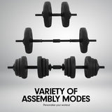 NNEDPE Powertrain 20kg Home Gym Adjustable Dumbbell and Barbell Set