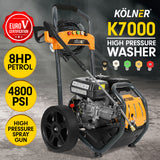 NNEDPE Kolner 7000 8HP 4800psi Petrol Engine High Pressure Washer Cleaner
