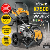 NNEDPE Kolner 7500 8HP 4800psi Petrol Engine Pressure Washer 30m Hose Cleaner