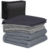 NNECW 6.82 Kg Anti-Stress Therapy Weighted Blanket With Removable Flannel Duvet Cover