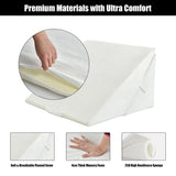 NNECW Adjustable Bed Wedge Pillow with Memory Foam for Reading &amp Sleep-White