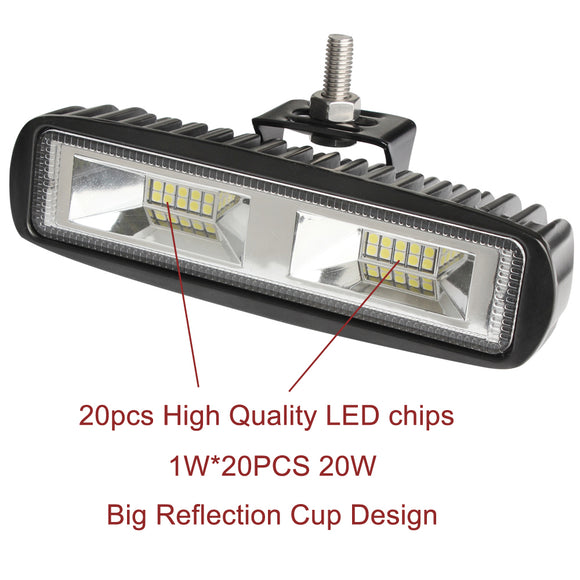 NNEDSZ 6inch 20w LED Work Driving Light Bar Ultra Flood Beam Lamp Reverse Offroad