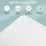 NNECW Memory Foam Pillow with Zippered Washable Pillowcase for Back Side Stomach Sleepers