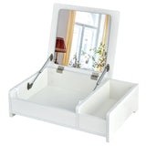 NNECW Countertop Vanity Dresser with Flip-Top Mirror and Multifunctional Storage Box for Bedroom