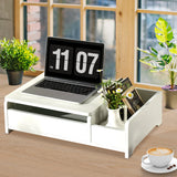 NNECW Countertop Vanity Dresser with Flip-Top Mirror and Multifunctional Storage Box for Bedroom