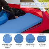 NNECW Self Inflating Camping Sleeping Mat with 2-in-1 Pump Sack for Hiking-Blue