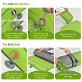 NNECW Self Inflating Camping Sleeping Mat with 2-in-1 Pump Sack for Hiking-Green