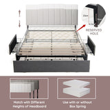 NNECW Queen Size Platform Bed with3 Drawers & Wooden Slats