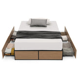 NNECW Queen/Double Size Metal Bed Frame with 4 Drawers for Headboard-Double