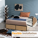 NNECW Queen/Double Size Metal Bed Frame with 4 Drawers for Headboard-Double