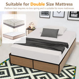 NNECW Queen/Double Size Metal Bed Frame with 4 Drawers for Headboard-Double