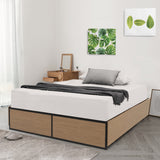 NNECW Queen/Double Size Metal Bed Frame with 4 Drawers for Headboard-Double