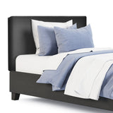 NNECW Twin Size Wall-mounted Headboard for Bedroom &amp Guest Room-Black-PU &amp sponge &amp MDF