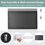 NNECW Twin Size Wall-mounted Headboard for Bedroom &amp Guest Room-Black-PU &amp sponge &amp MDF