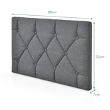 NNECW Twin Size Wall-mounted Headboard for Bedroom &amp Guest Room-Grey-Linen fabric &amp sponge &amp MDF &amp fabric