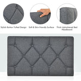 NNECW Twin Size Wall-mounted Headboard for Bedroom &amp Guest Room-Grey-Linen fabric &amp sponge &amp MDF &amp fabric