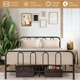 NNECW Full/Queen Size Metal Bed Frame with Non-slip Foot Pads Full Size
