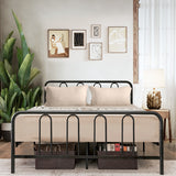 NNECW Full/Queen Size Metal Bed Frame with Non-slip Foot Pads Full Size