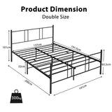 NNECW Full/Queen Size Platform Bed Frame with High Headboard and Footboard for Bedroom/Dormitory-Full