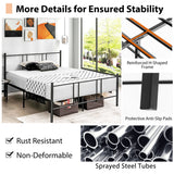 NNECW Full/Queen Size Platform Bed Frame with High Headboard and Footboard for Bedroom/Dormitory-Full