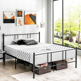 NNECW Full/Queen Size Platform Bed Frame with High Headboard and Footboard for Bedroom/Dormitory-Full