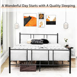 NNECW Full/Queen Size Platform Bed Frame with High Headboard and Footboard for Bedroom/Dormitory-Queen