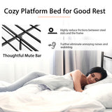 NNECW Full/Queen Size Platform Bed Frame with High Headboard and Footboard for Bedroom/Dormitory-Queen