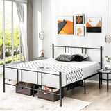 NNECW Full/Queen Size Platform Bed Frame with High Headboard and Footboard for Bedroom/Dormitory-Queen
